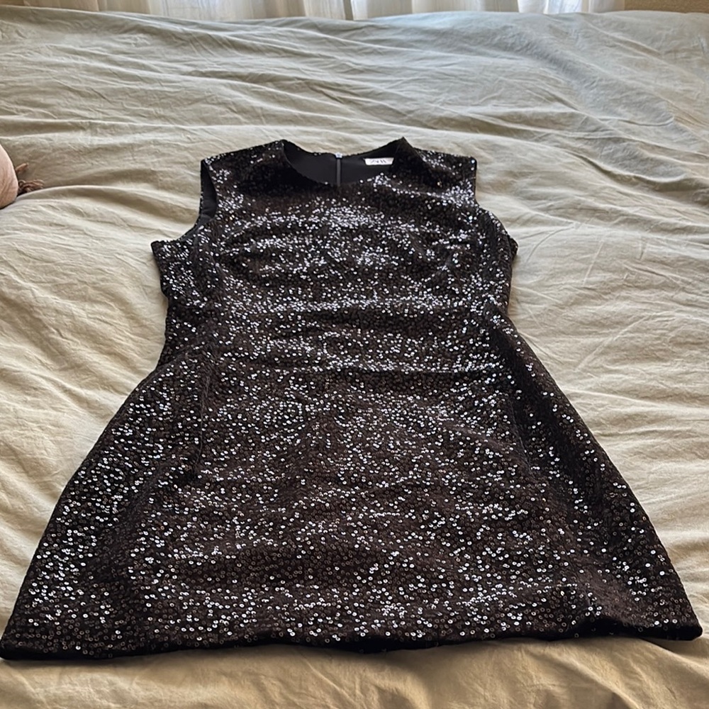 Black Sequin Sleeveless Dress